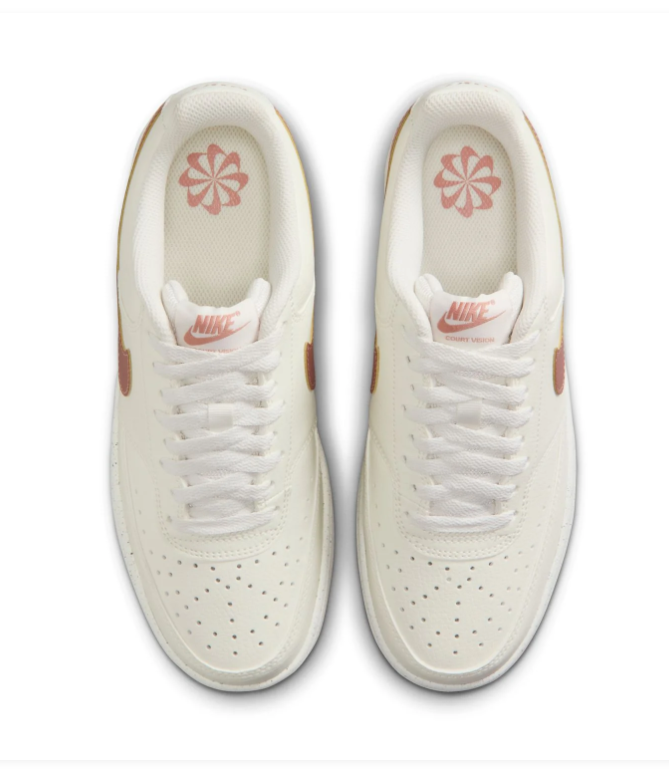 Nike Court Vision Low Sneakers - Cream & Dusty Rose