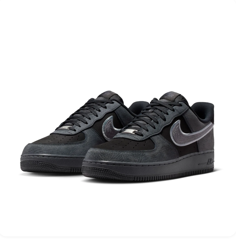 Nike Air Force 1 Low Sneakers - Black, Charcoal & Silver Gray