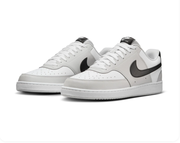 Nike Court Vision Low Sneakers - White, Light Gray & Black