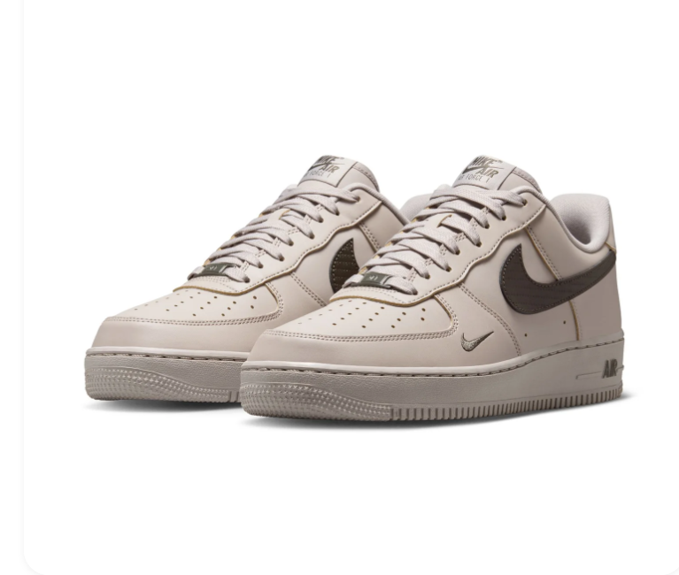Nike Air Force 1 Low Sneakers - Light Taupe & Dark Brown