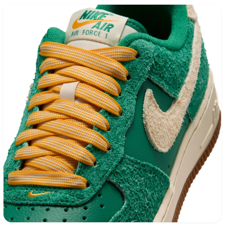 Nike Air Force 1 Low Sneakers - Green, Cream & Yellow
