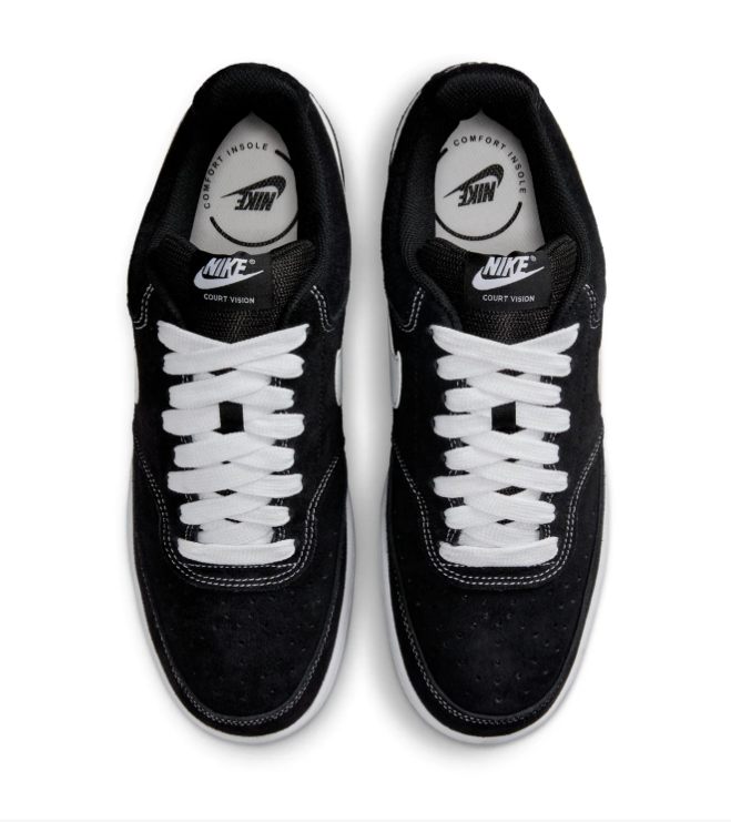 Nike Court Vision Low Sneakers - Black & White