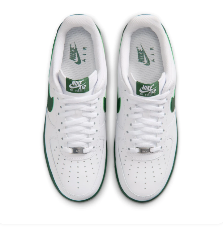 Nike Air Force 1 Low Sneakers - White & Forest Green