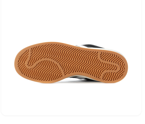 adidas Campus Sneakers – Black, White & Gum with White Laces