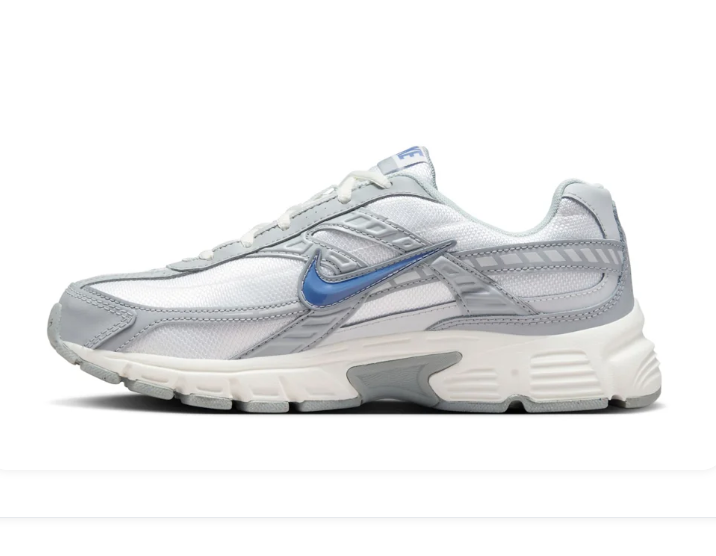 Nike Retro-Style Sneakers - White, Silver Gray & Blue