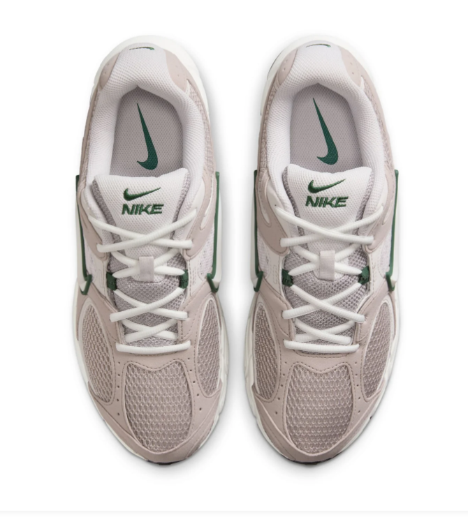 Nike Retro-Style Sneakers - Light Taupe, White & Forest Green