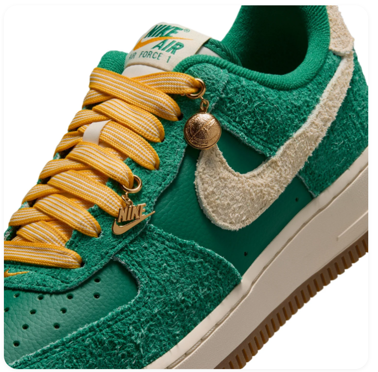 Nike Air Force 1 Low Sneakers - Green, Cream & Yellow