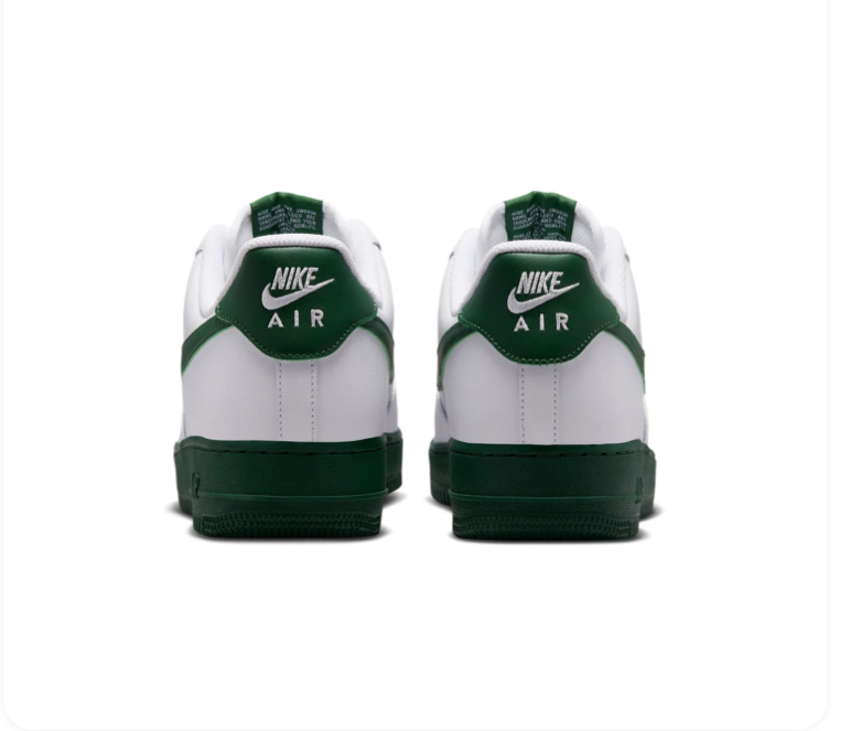 Nike Air Force 1 Low Sneakers - White & Forest Green