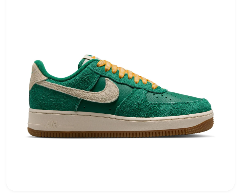 Nike Air Force 1 Low Sneakers - Green, Cream & Yellow