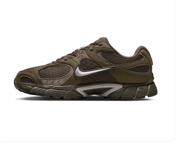Nike Running-Style Sneakers - Dark Olive & Silver Gray