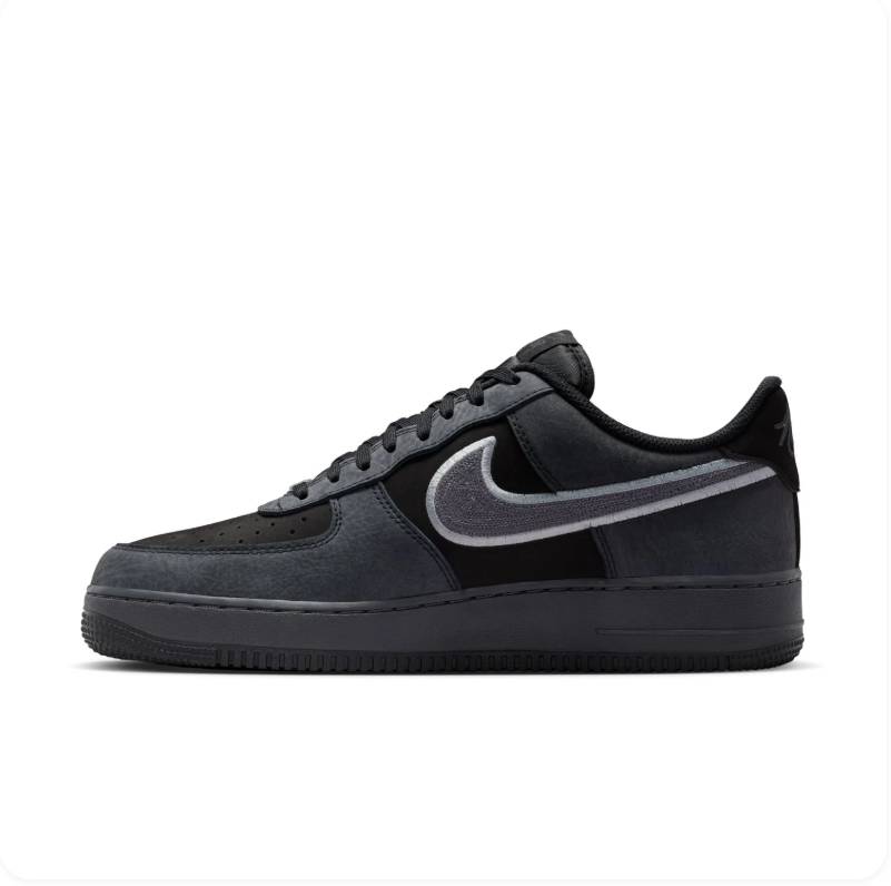 Nike Air Force 1 Low Sneakers - Black, Charcoal & Silver Gray