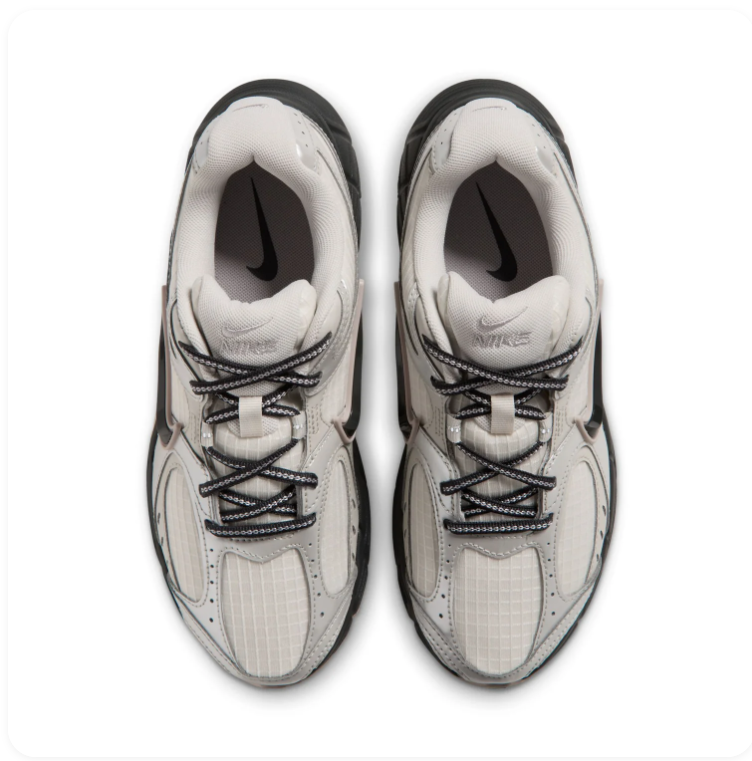 Nike Running-Style Sneakers - Cream, Silver Gray & Black
