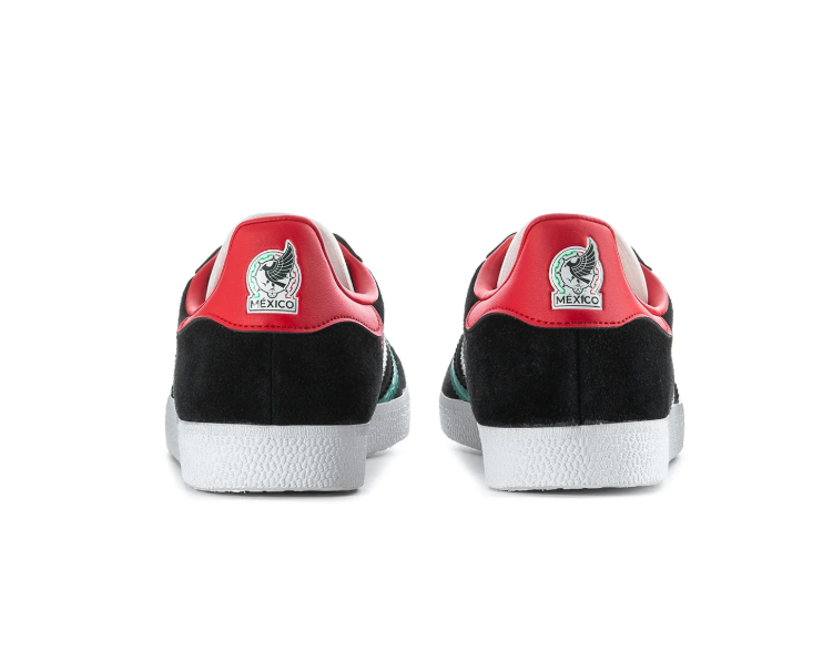 adidas Gazelle Sneakers – Black with Mexico-Inspired Stripes
