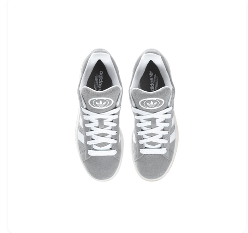 adidas Campus Sneakers – Grey & White with Gum Outsole