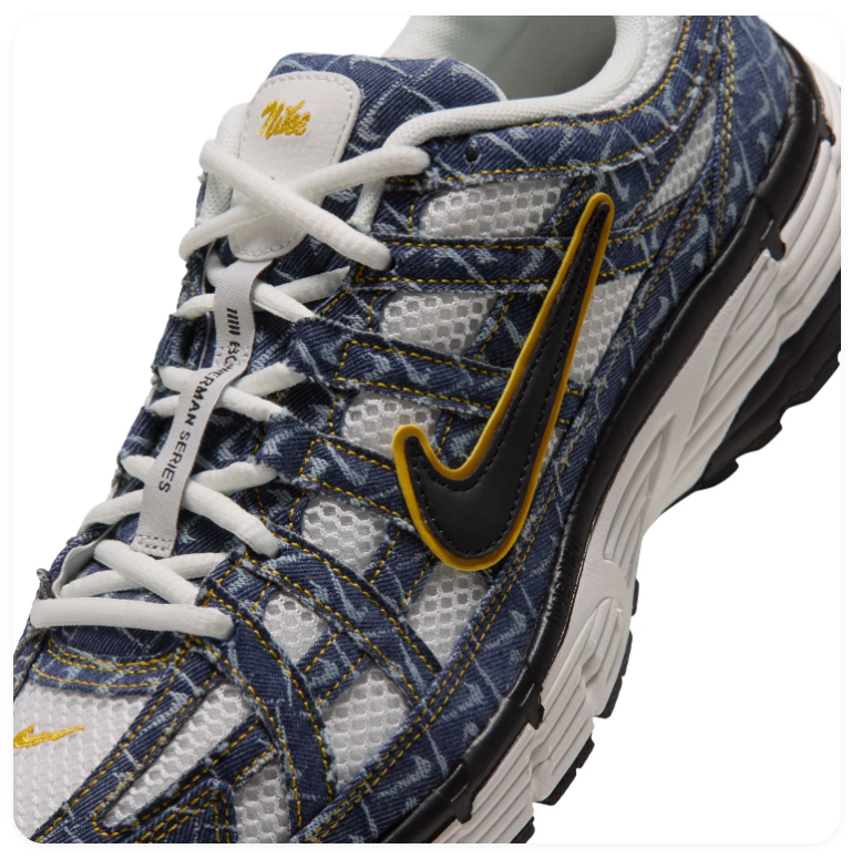 Nike Retro-Style Sneakers - Navy, White & Yellow