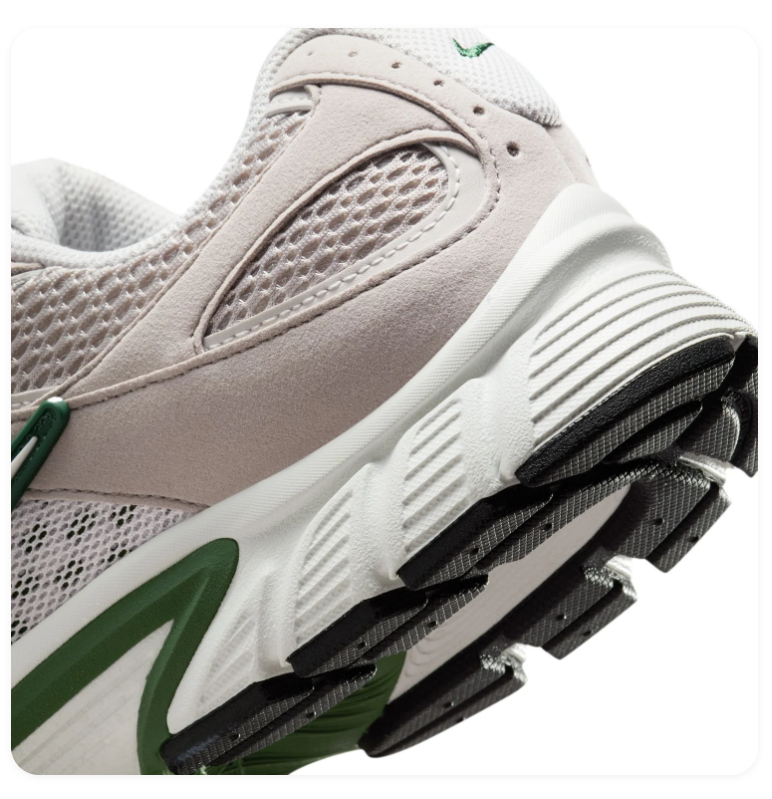 Nike Retro-Style Sneakers - Light Taupe, White & Forest Green