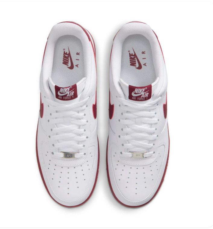 Nike Air Force 1 Low Sneakers - White & Burgundy