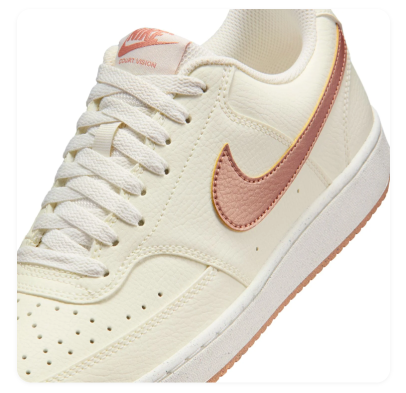 Nike Court Vision Low Sneakers - Cream & Dusty Rose