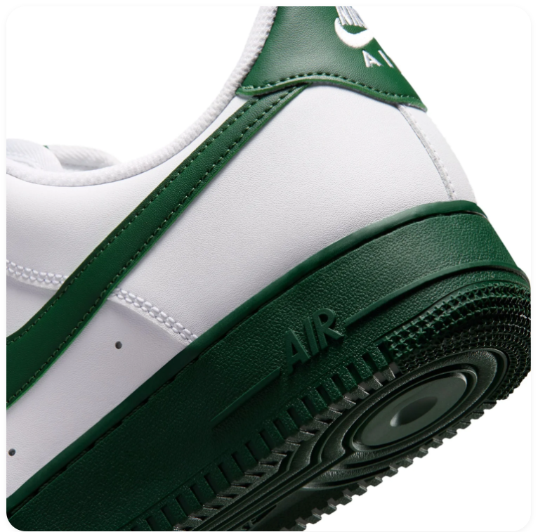 Nike Air Force 1 Low Sneakers - White & Forest Green