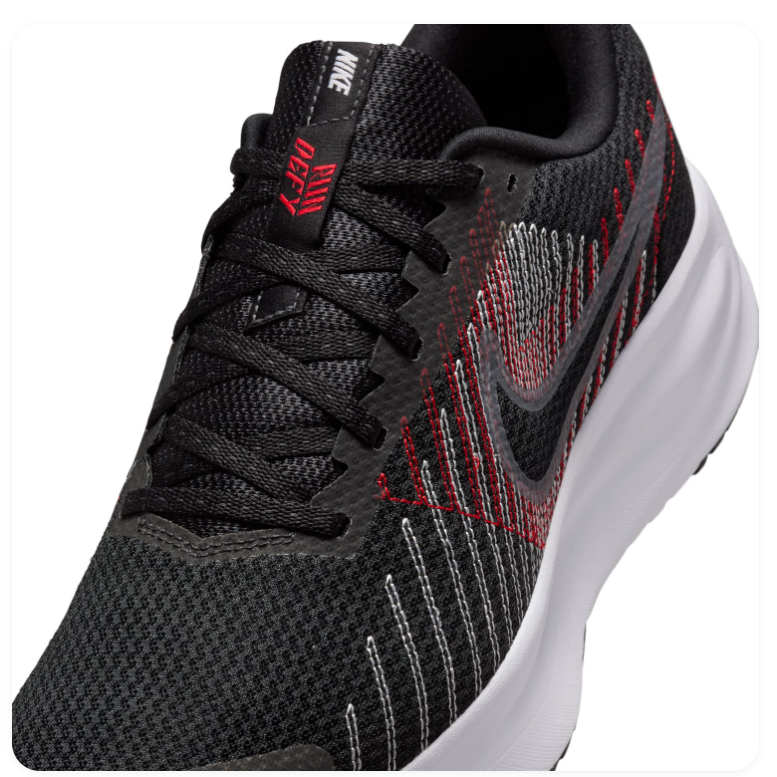 Nike Run Swift Sneakers - Black, Red & White