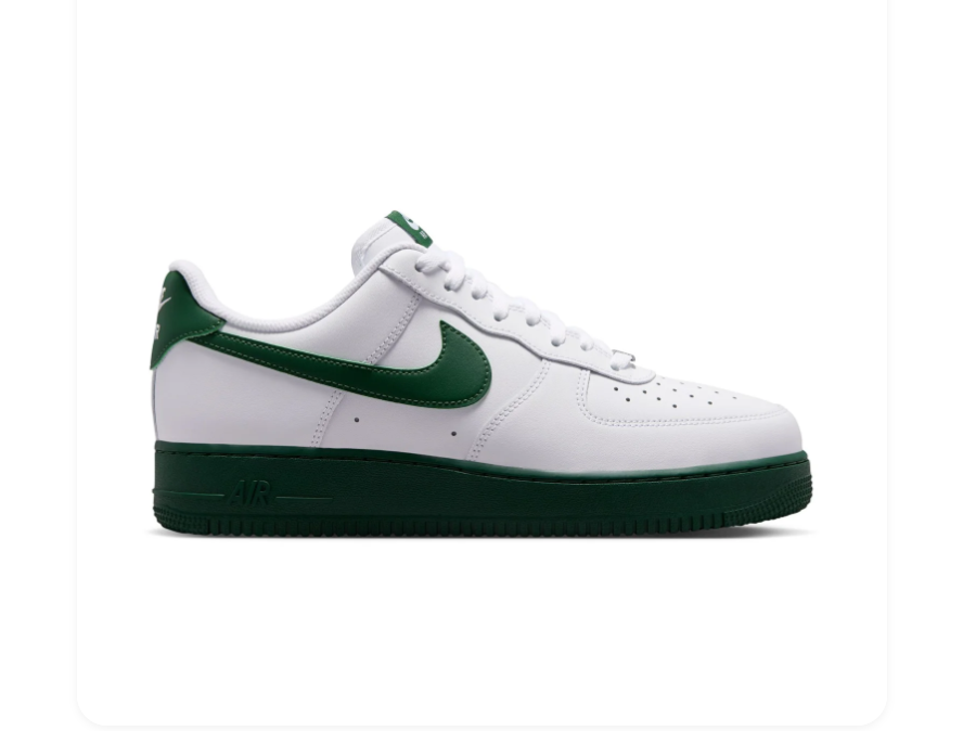 Nike Air Force 1 Low Sneakers - White & Forest Green