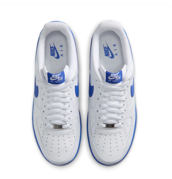 Nike Air Force 1 Low Sneakers - White with Royal Blue Soles