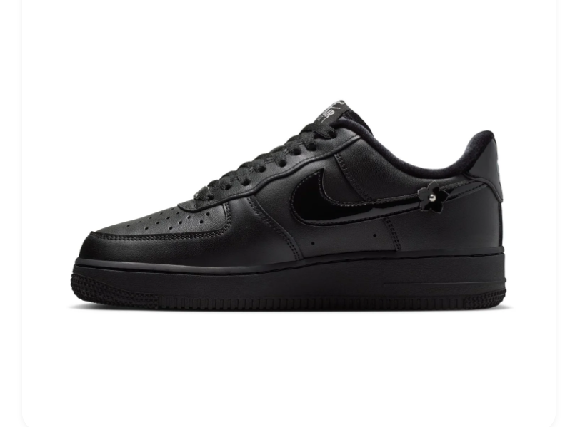 Nike Air Force 1 Low Sneakers - Black with Floral Details