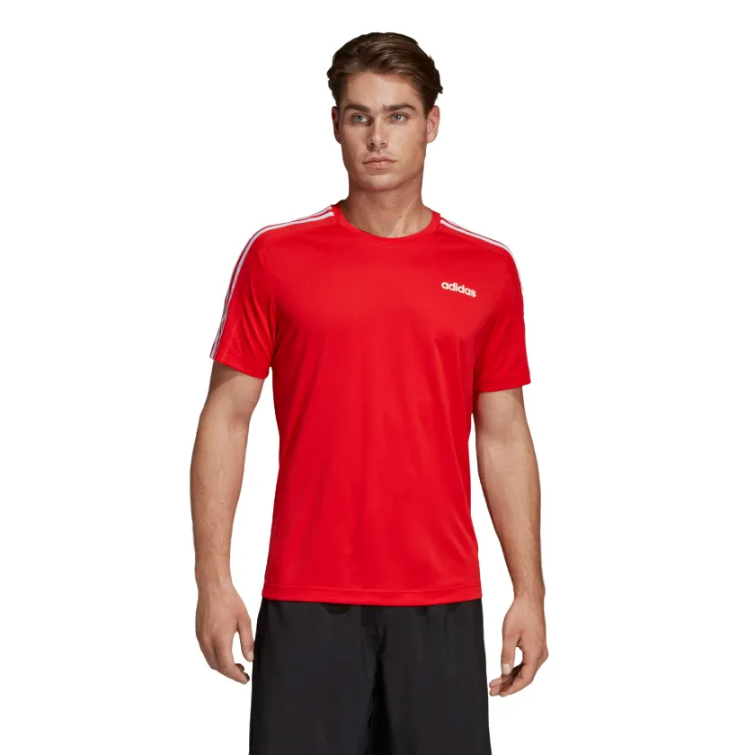 3 x Adidas Mens D2d 3-Stripes Training Active Tee T-Shirt