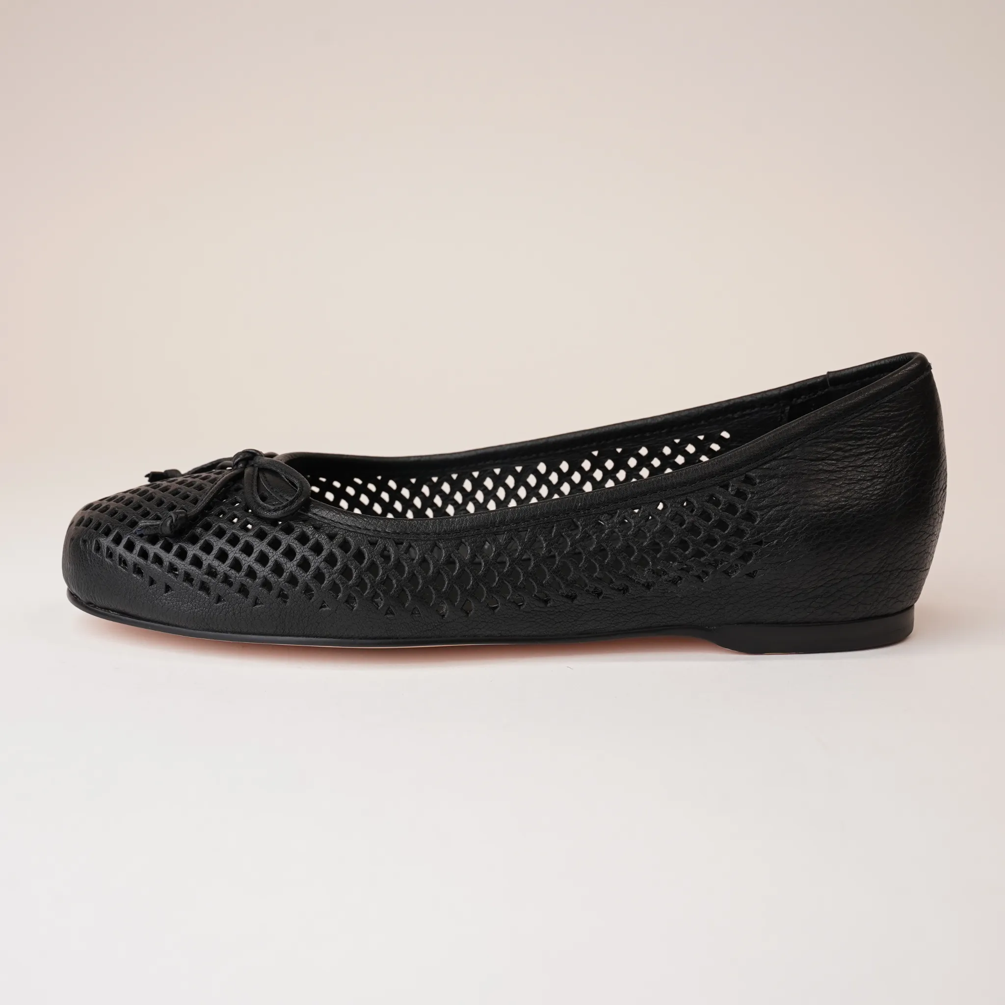 Appso Black Leather Ballet Flats