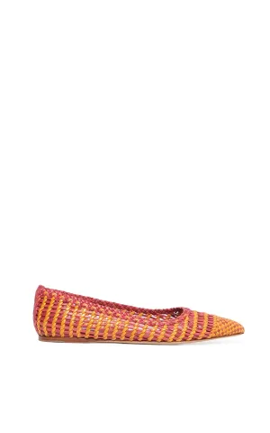 Aurora Braided Flat Shoe in Pink Multi Leather