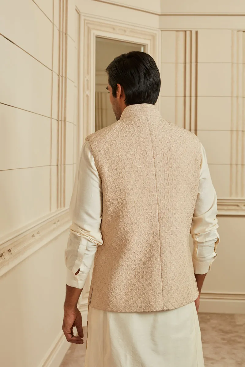 Beige Quilted Bundi