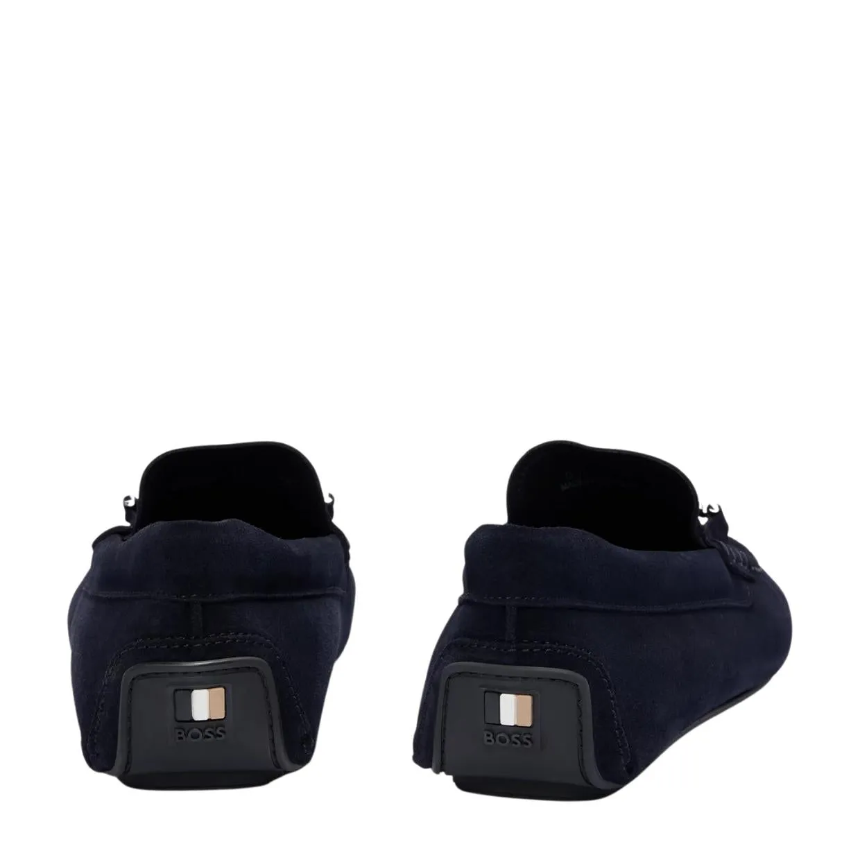 BOSS Hardware Logo Navy Noel Suede Moccasins