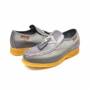 British Walkers Brooklyn 2 Men's Gray Premium Snake Leather Crepe Sole Shoes