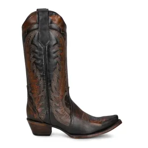 Corral Boots Women's 13" Triad Western Snip Toe Boot - BROWN/TAN