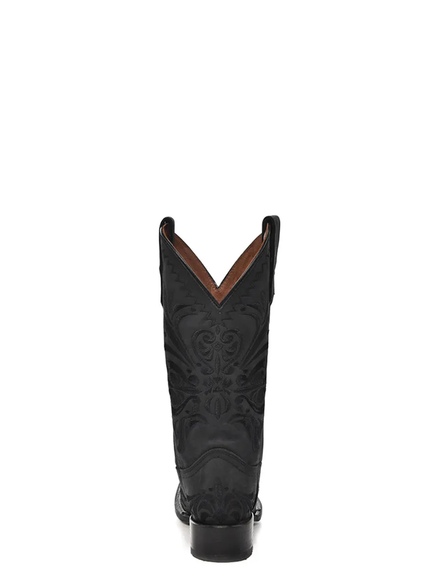 Corral Boots WOMEN’S EMBROIDERY BLACK SQUARE TOE COWBOY BOOT - BLACK