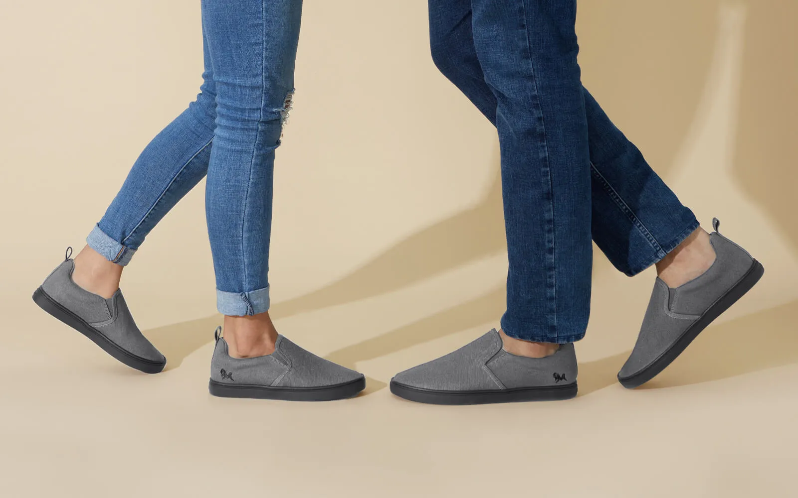 Cotton Slip Ons : Pebble Grey