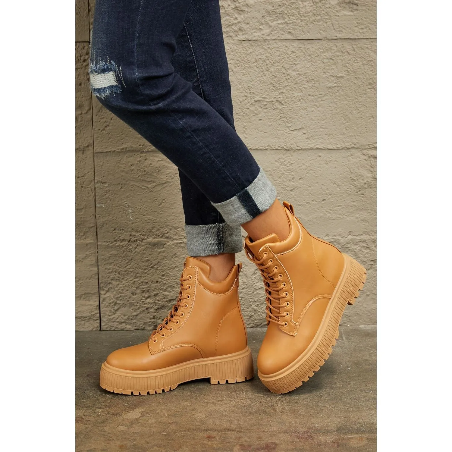 East Lion Corp Platform Combat Boots