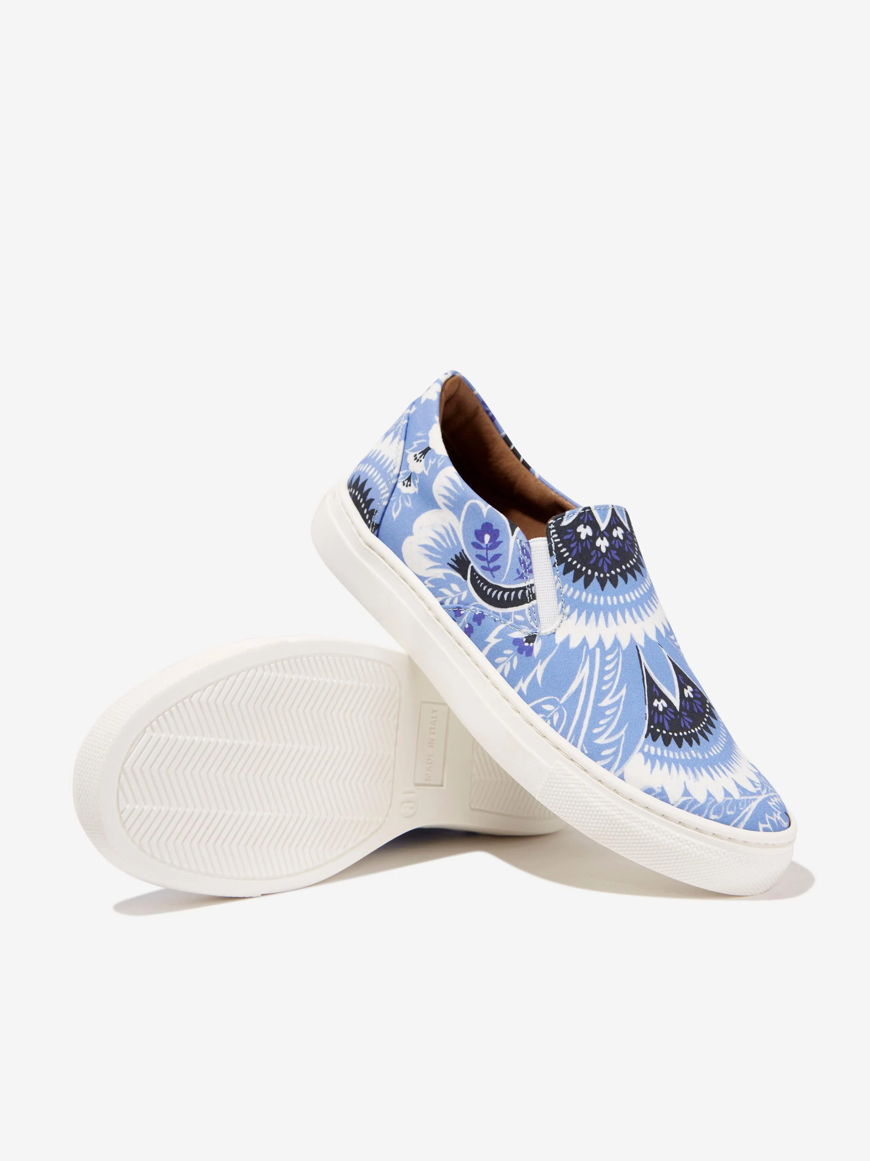 Etro Kids Floral Paisley Trainers in Blue