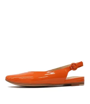 Fairy Orange Patent Leather Slingback Flats