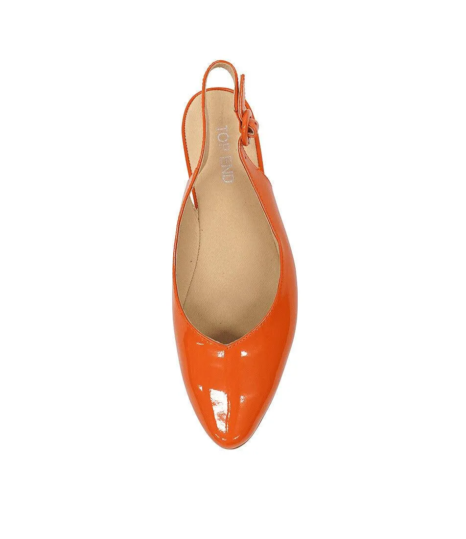 Fairy Orange Patent Leather Slingback Flats