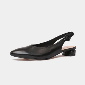 Fotini Black Leather Flats