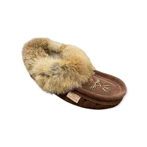 Fur Moccasin - Coffee Suede