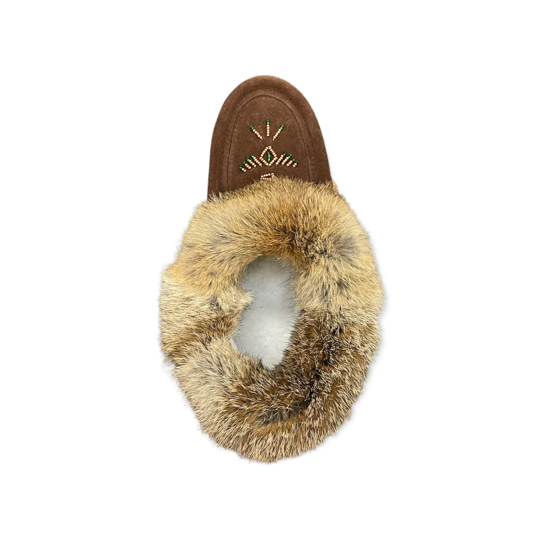 Fur Moccasin - Coffee Suede