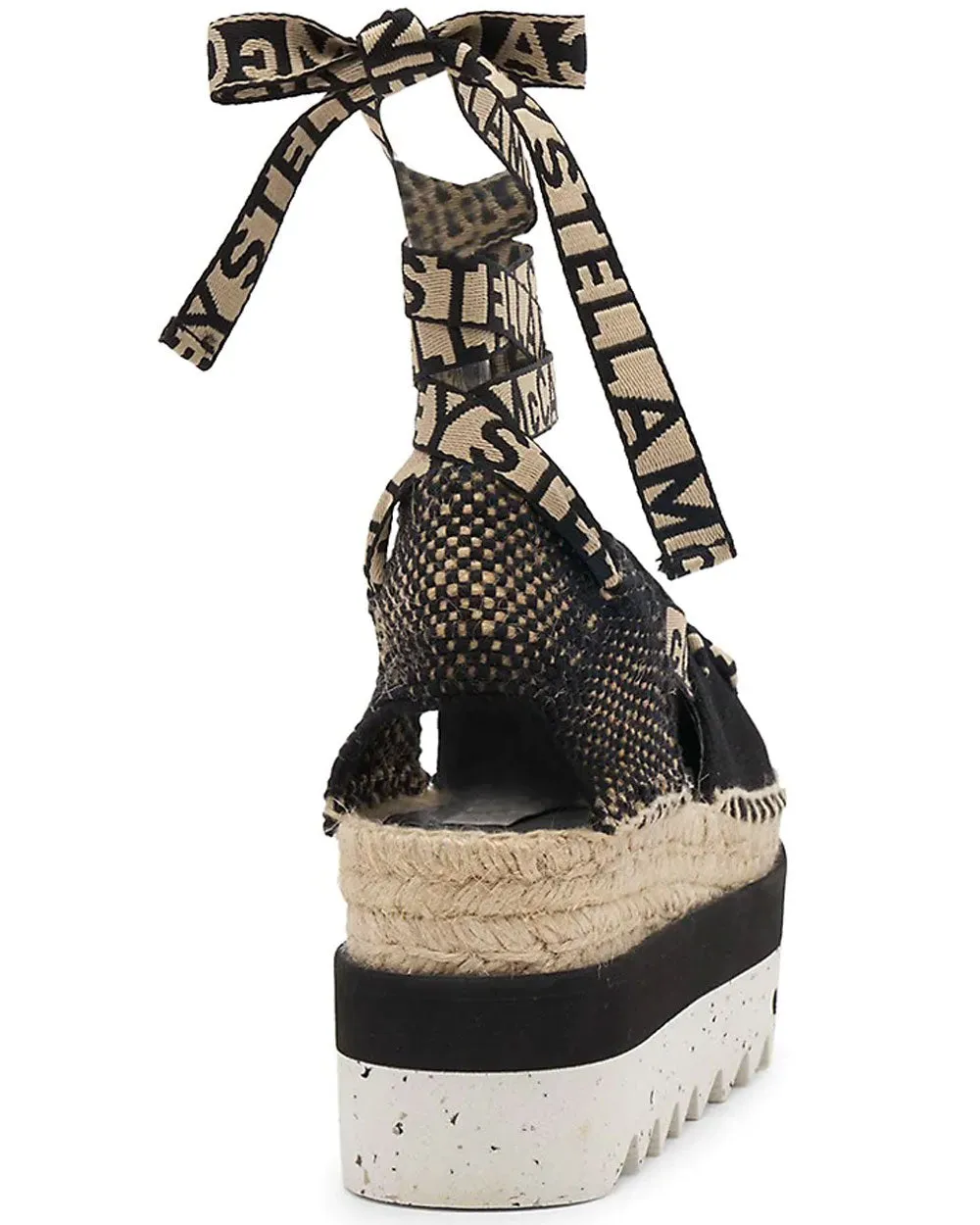 Gaia Logo Platform Espadrilles in Deep Black