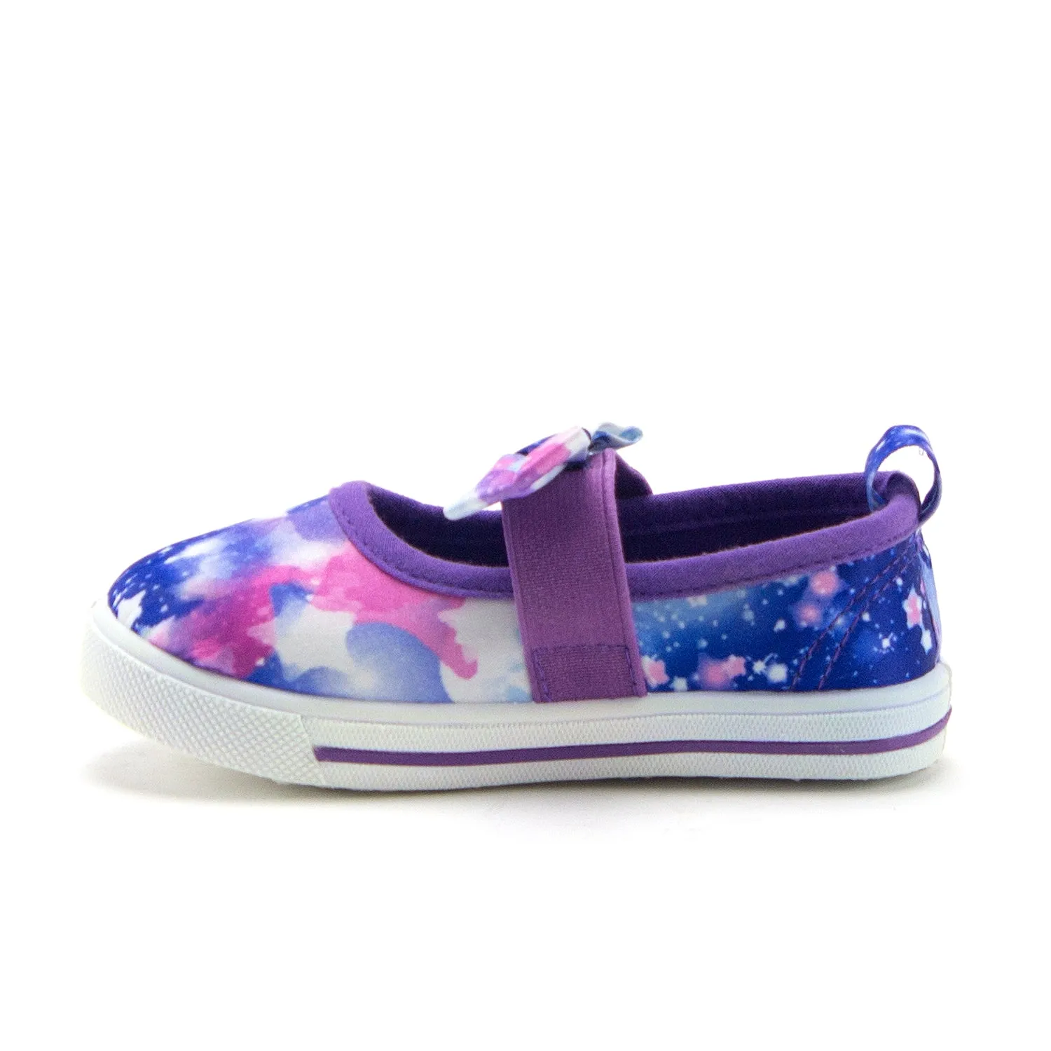 Girls Cay-02I Toddlers Classic Space Galaxy Flats Slip On Canvas Sneakers Shoes