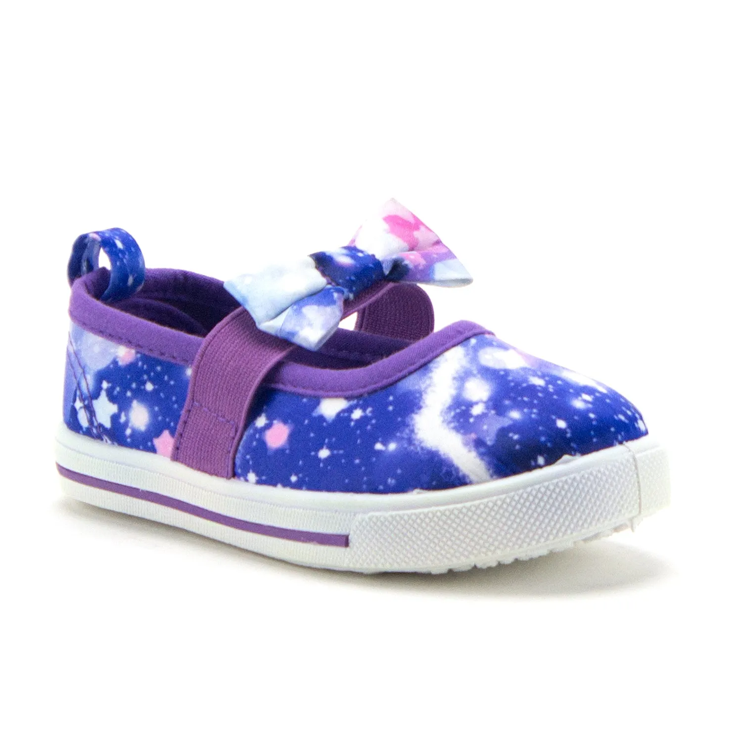 Girls Cay-02I Toddlers Classic Space Galaxy Flats Slip On Canvas Sneakers Shoes