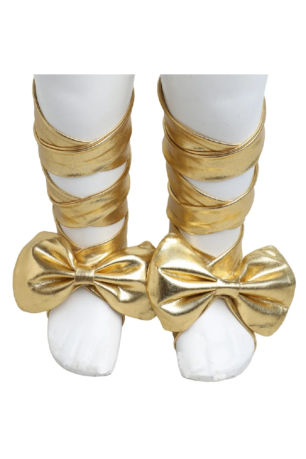 Golden Bow Embellished Slip-ons With Hairband