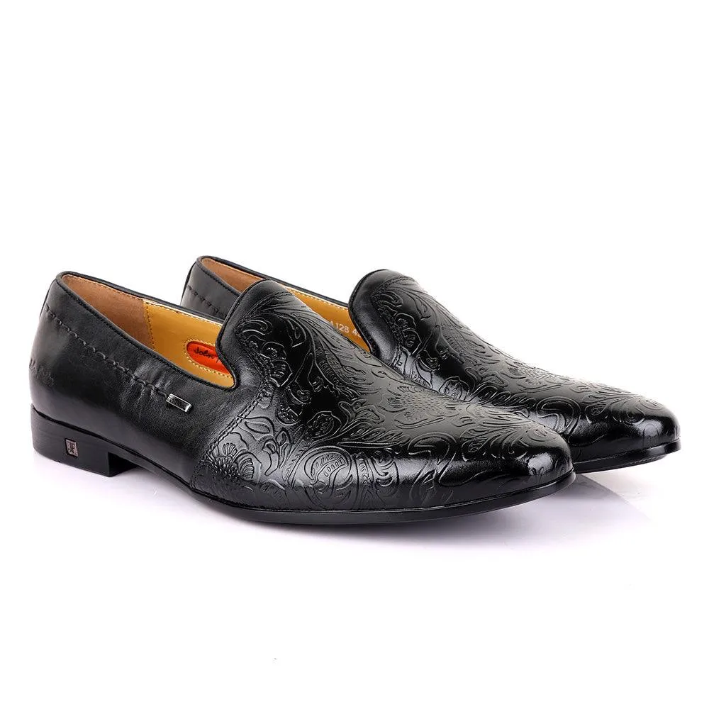 John Foster Classic Black Leather Shoe