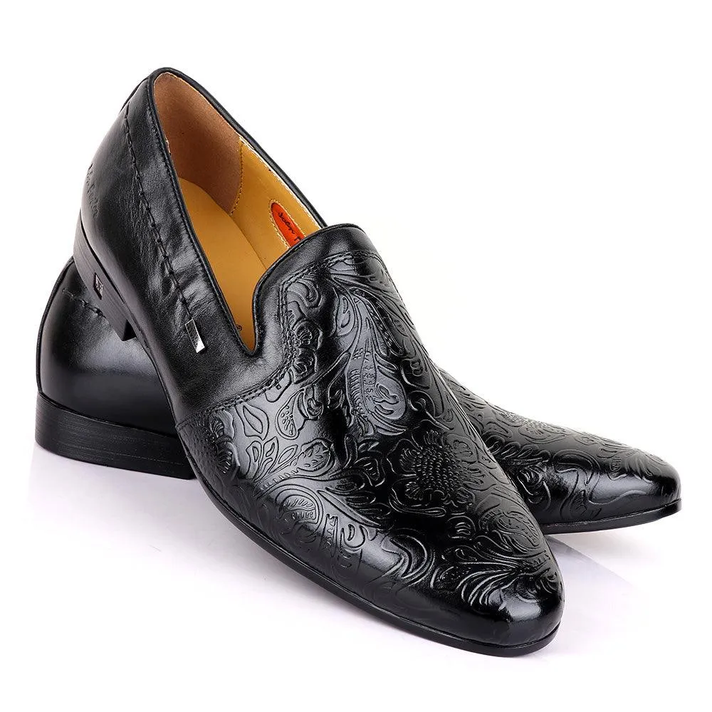 John Foster Classic Black Leather Shoe