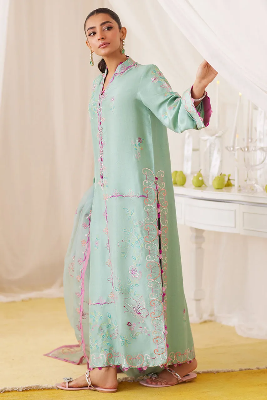 Lea Fall'24 - Petra Fern Green Embroidered Shirt And Dupatta